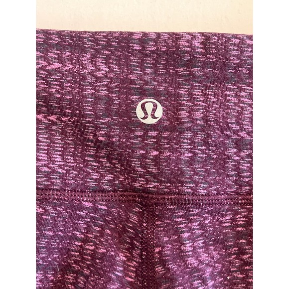RARE Lululemon 28” Wunder Unders Mid Rise Herringbone Hot Pink Sz 8 - Picture 2 of 8